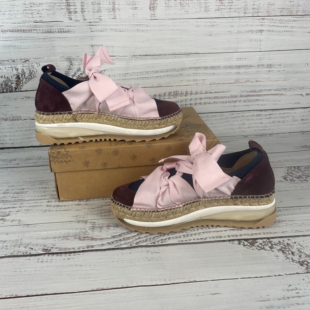Free People Chapmin Womens US 7 Espadrille Sneakers Rose Burgundy - Picture 2 of 11